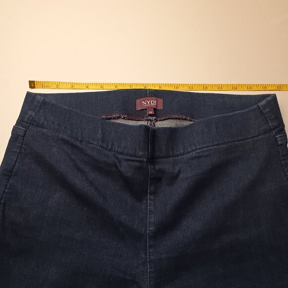 NYDJ Pull-On Jeans Size 12 High Rise Straight Leg Dark Wash - Picture 6 of 9